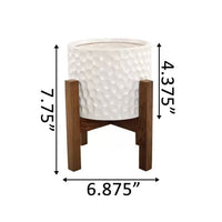 Beehive Ceramic Planter on Wood Stand 5.5 Inch | California 89