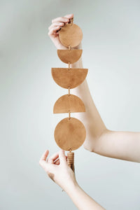 Moon Phases Leather Wall Hanging