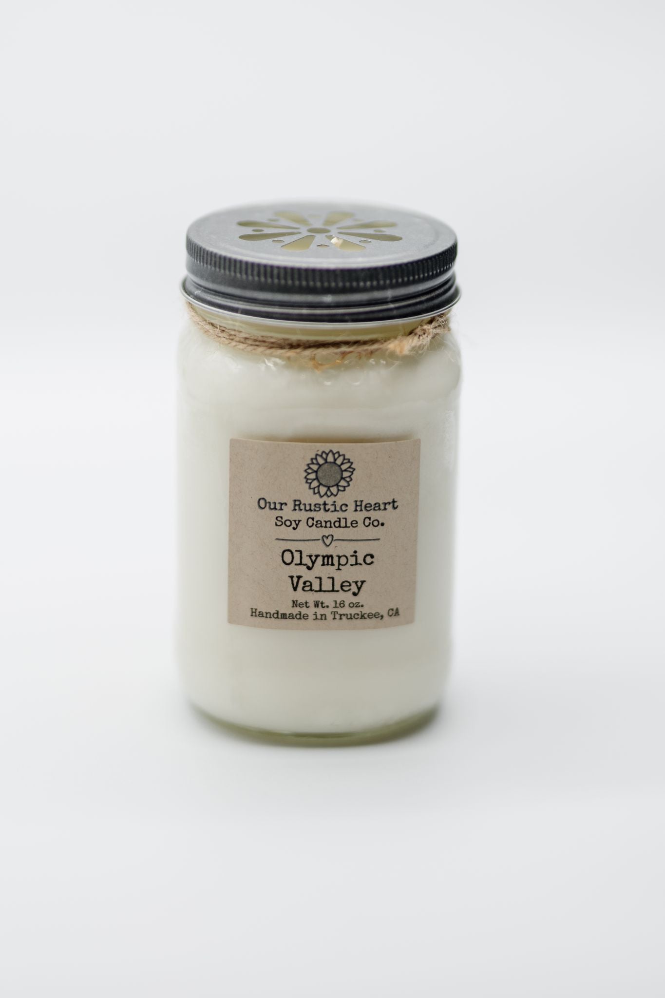 Our Rustic Heart Candle 16 oz Olympic Valley