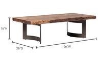 Bent Coffee Table 56" x 28" x 16"