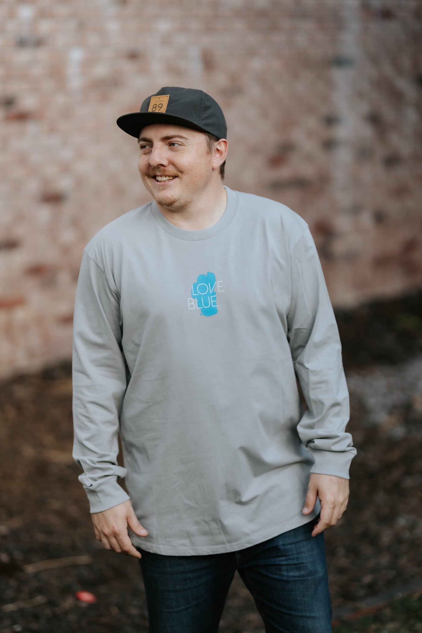 Men's Long Sleeve Love Blue T-Shirt