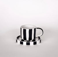 Espresso Stripes Cup and Saucer Set of 2 | California 89