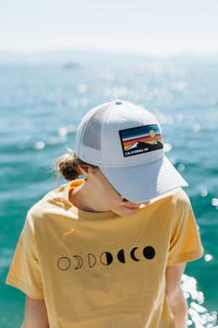 Trucker Hat with Mountain and Sky Rubber Patch | California 89