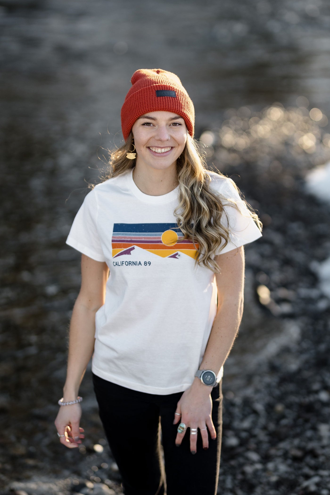 Women's Short Sleeve Sky and Mountain T-shirt | California 89
