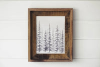8 x 10 Sketched Pine Trees Print