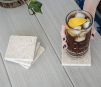 Natural Travertine Coasters - set of 4