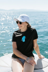 Women's Short Sleeve Love Blue T-shirt | California 89