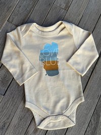 Love Blue Baby Long Sleeve Onesie by California 89, Truckee CA