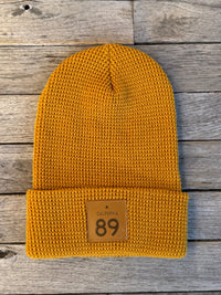 Waffle Cuffed Beanie with 89 Leather Shield | California 89