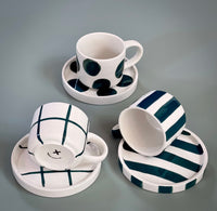 Espresso Dots Cup and Saucer Set of 2 | California 89