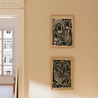 Mid Century 11" x 14" Prints B&W Gather Wall Art