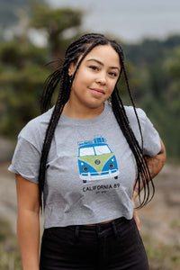 Women's Short Sleeve VW Bus Crop T-shirt | California 89