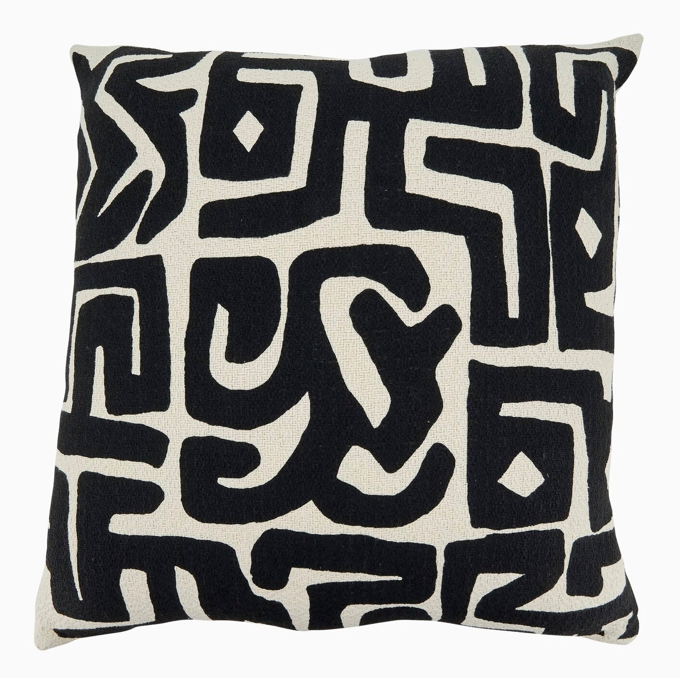 Throw Pillow with Kuba Cloth Design