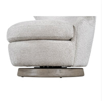 Luna Swivel Occasional Chair, Feathered Steel and Dusted Stone 34"W x 34"D x 32.5"H
