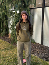 Unisex Hooded Sweatshirt with Mountains Graphic | California 89