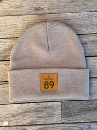 Leather Patch Cuffed Beanie | California 89