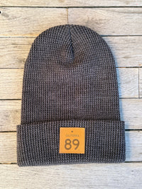 Waffle Cuffed Beanie with 89 Leather Shield | California 89