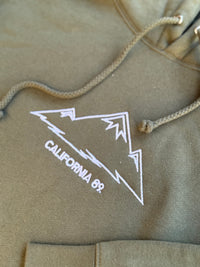 Unisex Hooded Sweatshirt with Mountains Graphic | California 89