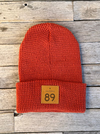 Waffle Cuffed Beanie with 89 Leather Shield | California 89