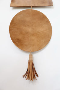 Large Luna Moon Phase Leather Wall Hanging