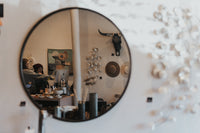 Piper Round Black Metal Frame Mirror 47 Inch | California 89