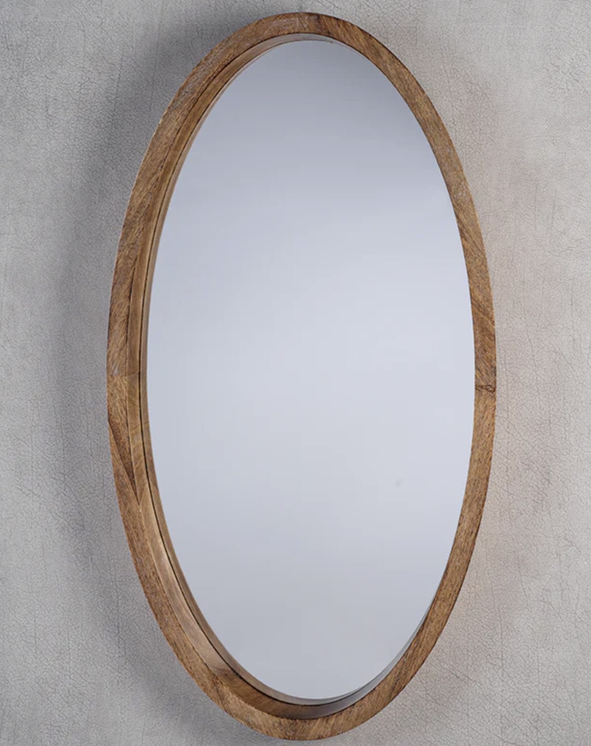 Heritage Mango Wood Oval Mirror Tray 30 Inch | California 89