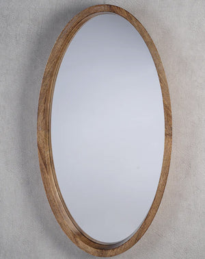 Heritage Mango Wood Oval Mirror/Tray 30" x 16.5"