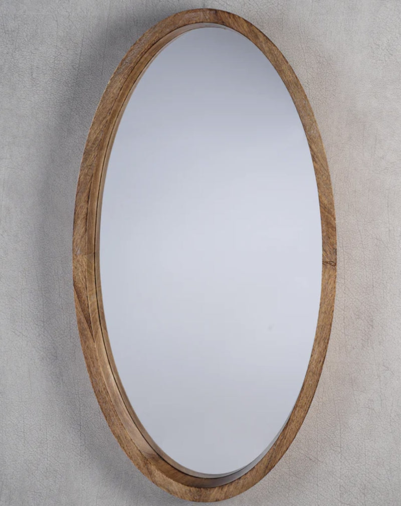 Heritage Mango Wood Oval Mirror Tray 30 Inch | California 89