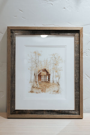 16 x 20 Truckee Shack Print Framed with Matte