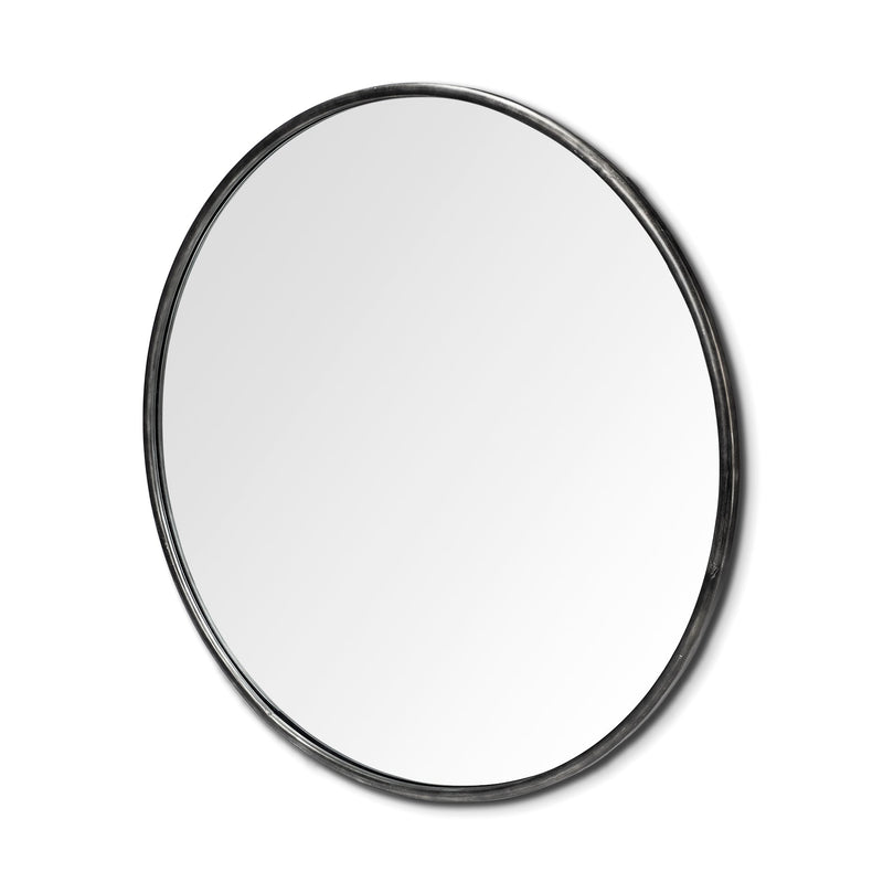 Piper Round Black Metal Frame Mirror 47 Inch | California 89