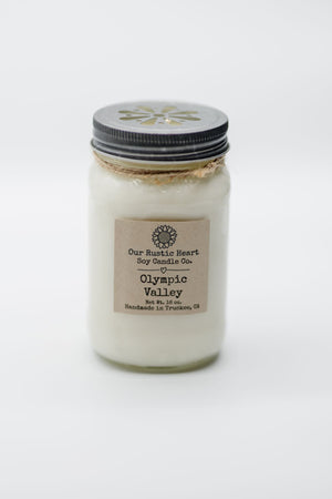 Our Rustic Heart Candle 16 oz Olympic Valley
