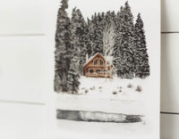 11 x 14 Snowy Cabin Print