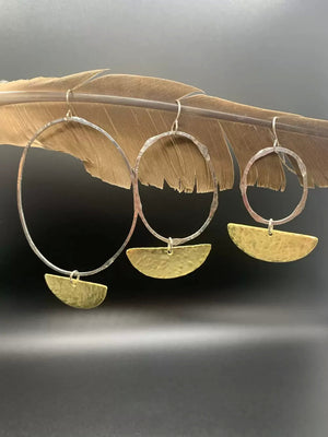 Brit Black Half Moon Small Earrings