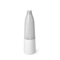 Kira Small White Pinstripe Ceramic Vase | California 89