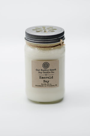 Our Rustic Heart Candle 16 oz Emerald Bay