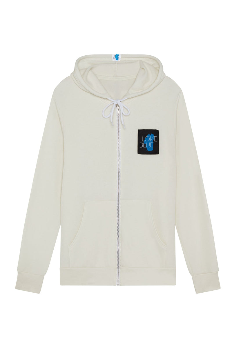 Unisex Midweight Zip Hoodie, Love Blue Lake | California 89