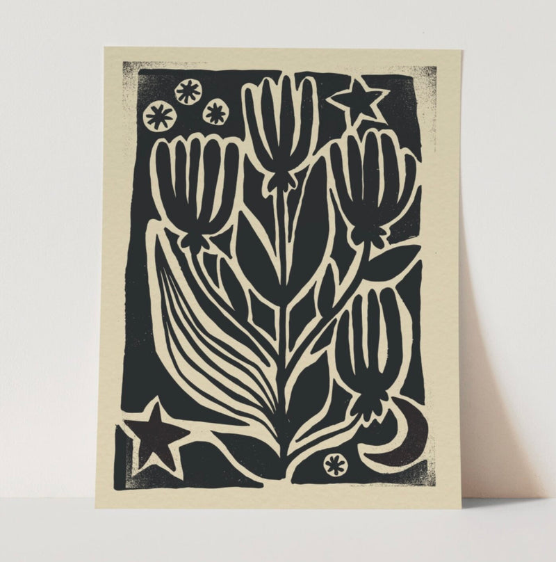 Gather Black and White Mid Century Art Print 11x14 | California 89