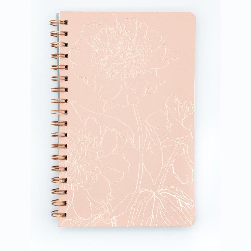 Peony Line Large Spiral Journal