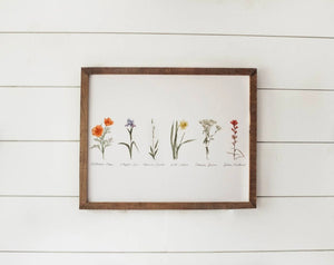 Framed 11 x 14 Collection of Wildflowers Print