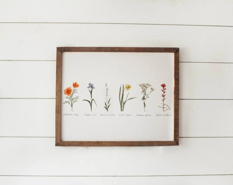 Framed 11x14 Collection of Wildflowers Print | California 89