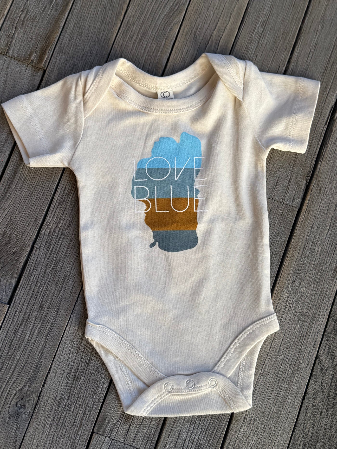 Love Blue Baby Onesie California 89 by California 89, Truckee CA