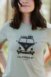 Women's Short Sleeve VW Bus T-shirt | California 89