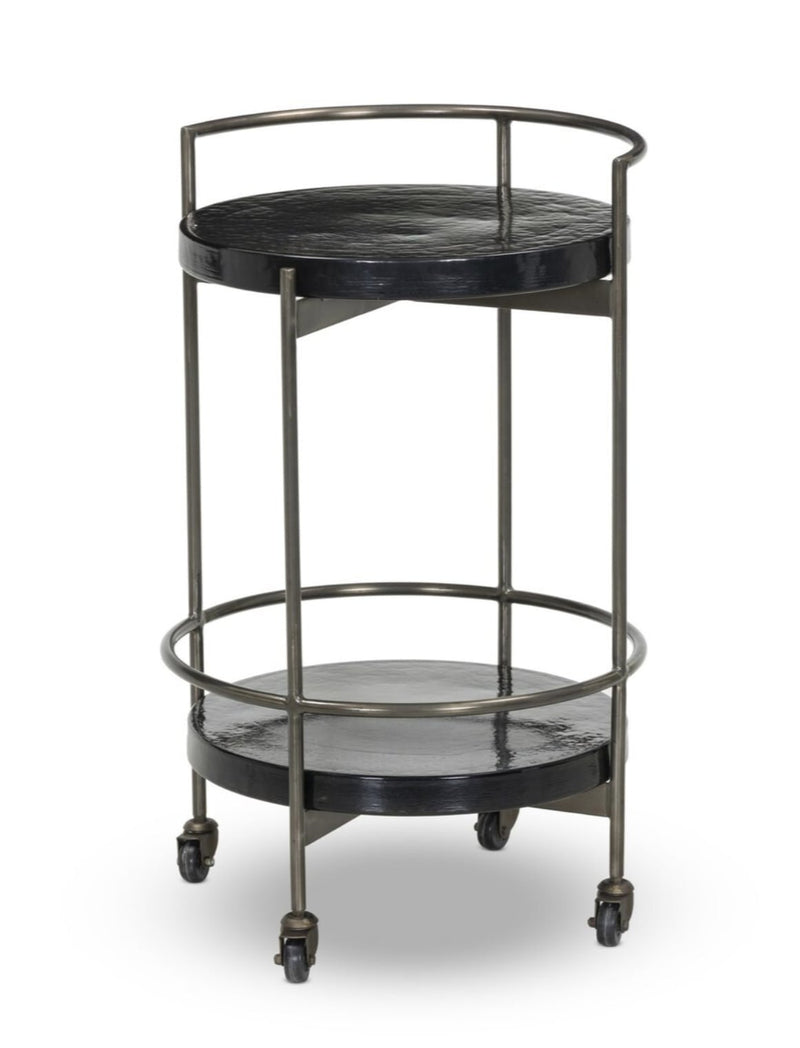 Mira Bar Cart, Moss Cast Glass