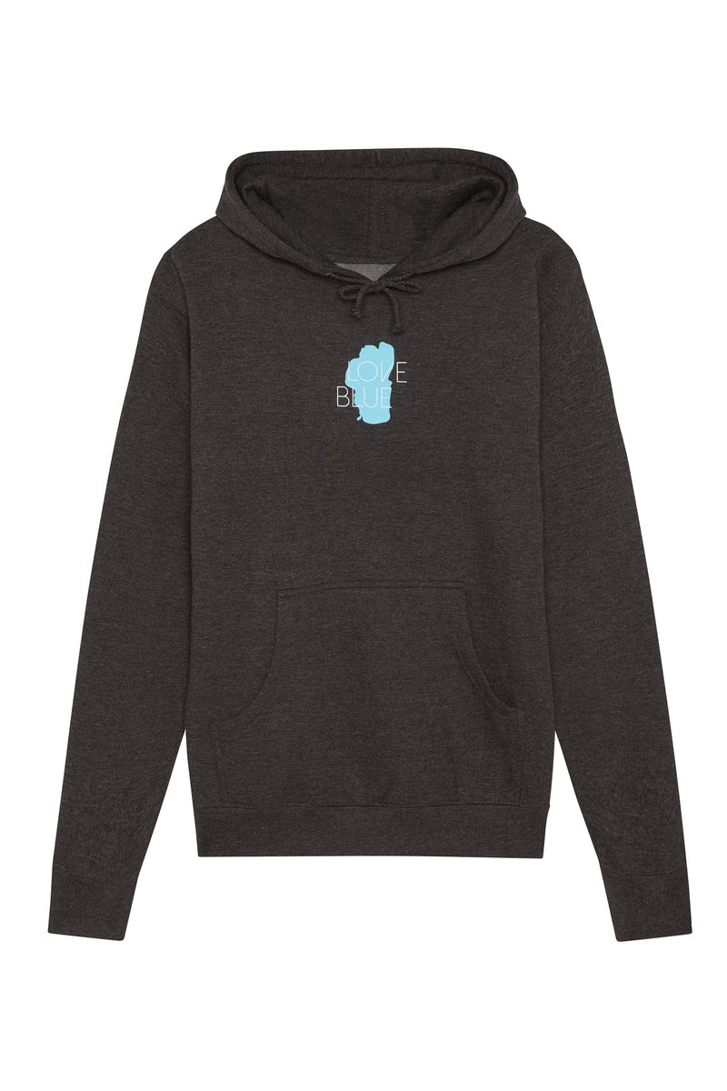 Unisex Love Blue Hooded Sweatshirt | California 89