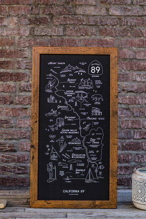 California 89 Road Map Poster | Sierra Adventure Map