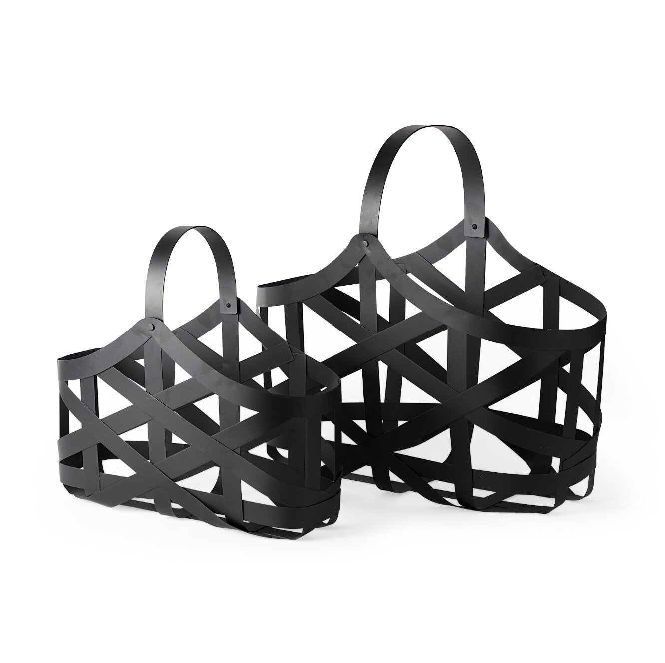 Tyrell Iron Baskets Set Of Two 23L x 11W; 18L x 8W