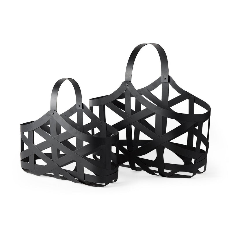 Tyrell Iron Baskets Set Of Two 23L x 11W; 18L x 8W