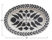 Hand Painted Stoneware Platter 18" x 13"