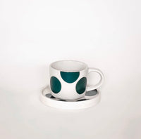 Espresso Dots Cup and Saucer Set of 2 | California 89