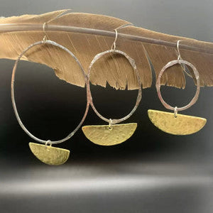 Brit Black Half Moon Large Earrings